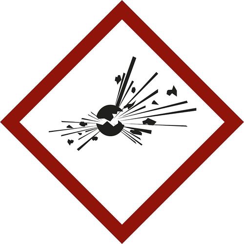 Gefahrstoffkennzeichen, Explodierende Bombe, VE 10 Stk, Folie, 105 x 105 mm kaiserkraft