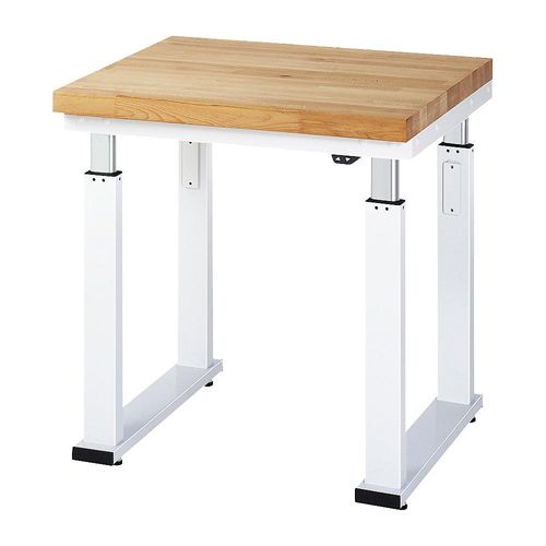 RAU Arbeitstisch, elektrisch höhenverstellbar - Tragkraft 600 kg, Höhe 740 - 1140 mm, Buchenplatte massiv, BxT 750 x 700 mm