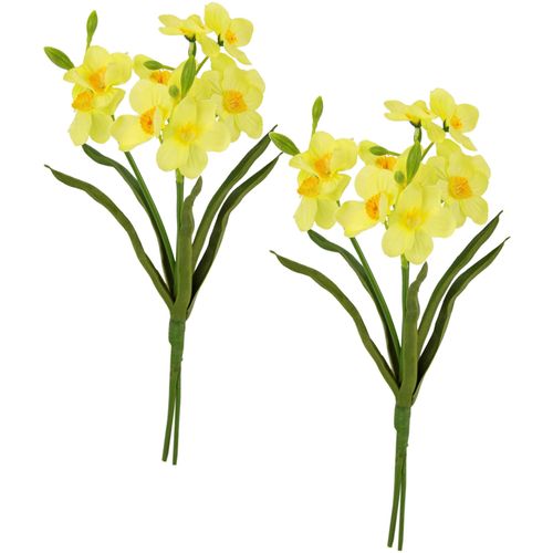 Kunstblume I.GE.A. "Narzissen", gelb, B:18cm H:38cm L:10cm, Polyester, Kunstpflanzen, Sträuße Blumenarrangements Deko Tischdeko Dekopflanze, 2er Set, gelb