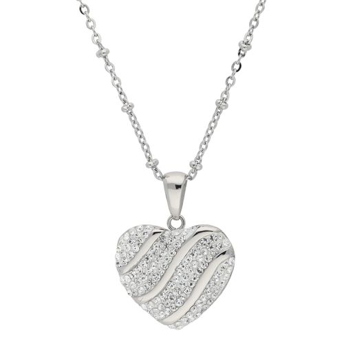 Edelstahlkette VIVANCE "Herz", silber (silber 925), Halsketten, Damen, Edelstahl, Edelstahlkette