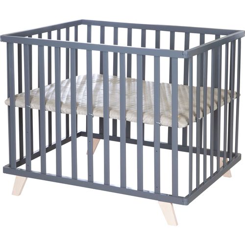 Laufgitter ROBA "Luxe, grau, 75x100 cm", Baby, grau (anthrazit), Laufställe Laufgitter, mit Laufgittereinlage Greyish gesteppt