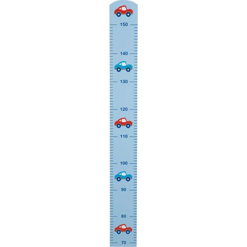 Messlatte ROBA "Rennfahrer", blau, B:10cm H:90cm T:1cm, MDF, Messlatten, mit Auto Motiv, Skala bis 150 cm