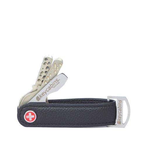 Schlüsselanhänger KEYCABINS "Loop-leather S4", Damen, schwarz, Leder, Basic, Schlüsselanhänger Schlüsselanhänger, SWISS Design