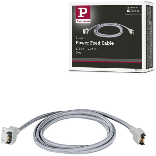 PAULMANN Schienensystem-Einspeiser "Linion Einspeisekabel 1,75m", grau, B:2,3cm H:175cm L:0,18cm T:1cm, Stromschienensysteme