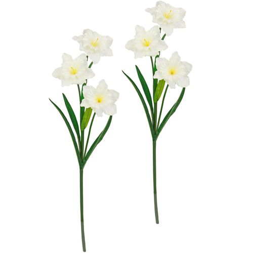 Kunstblume I.GE.A. "Narzissen", weiß, B:20cm H:73cm L:14cm, Polyester, Kunstpflanzen, Blumenarrangements Deko Narzisse Tischdeko Dekopflanze, 2er Set, weiß