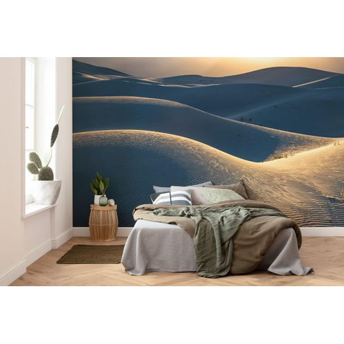 Fototapete KOMAR "Vlies Fototapete - Body Lines - Größe 500 x 250 cm", blau (beige,grau), B:500m H:250m, Vlies, Tapeten