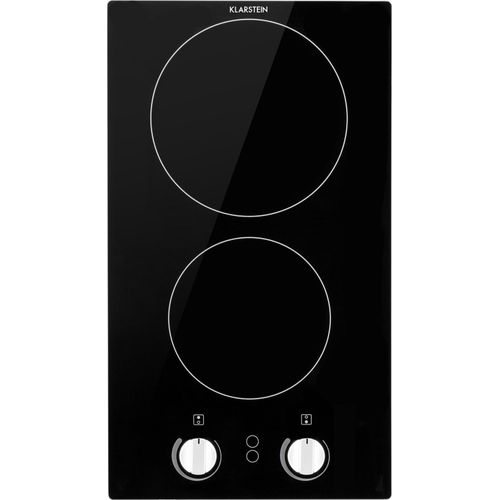 Klarstein Glaskeramik Kochfeld, Einbau-Kochfeld mit 2 Platten, 3000 W Elektro Kochfeld zum Kochen, Modernes Glaskeramikkochfeld, Glaskeramik Herdplatte mit 2 Kochfelder, Einbau Kochfeld Keramik