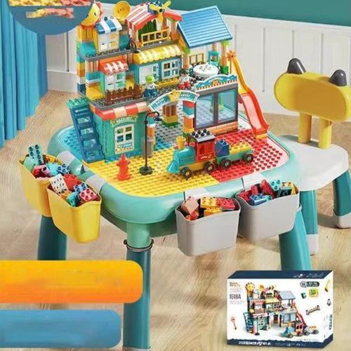 360Home Bauklotztisch Kinder Multifunktionsspieltisch Freizeithäuschen