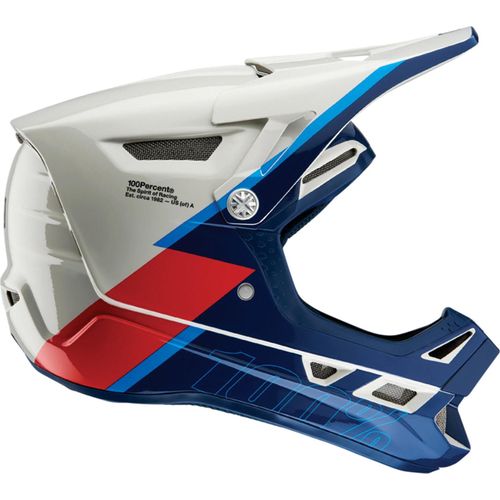100% Fullface Helm Aircraft Composite , Trigger - Blau Rot, XS