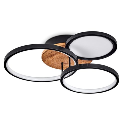 Casamassella »Casamassella« Deckenlampe, Metall/MDF/Kunststoff, Schwarz/Holzoptik