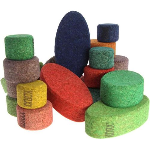 Korxx bunte kreis- und ovalförmige Bausteine 40 Stk.