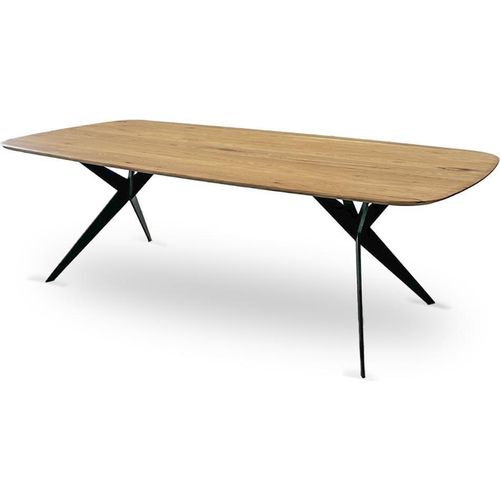 Esstisch 180x90 Bootsform Eiche Hell Geölt Y-Gestell