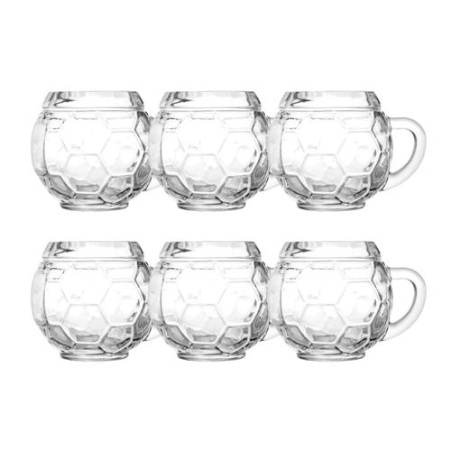 Bierglas 6er Set Biergläser Fussball Bierkanne 0,3 Liter