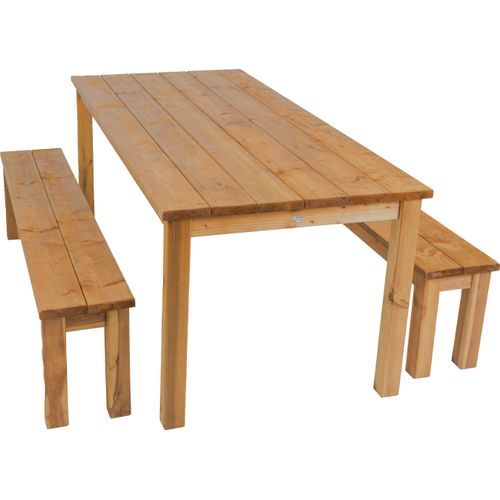 AXI Louise Picknicktisch aus Holz in Braun für 6 Personen | Picknick Tisch / Picnic Table / Picknickbank für Erwachsene | Set für den Garten | 200 x 78 cm