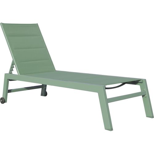 Sonnenliege BARBADOS aus salbeigrünem Textilene - Aluminium salbeigrün