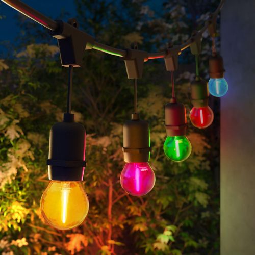 Ledvion - Lichterkette, 35M, Inklusive 35x E27 LED Multicolor, 35W, 2100K, IP65, Außenlichterkette