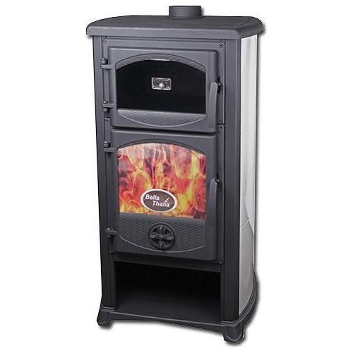 - Kaminofen mit Backfach und Herdplatte Cucina grau - 9,7kW