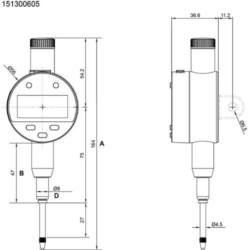 Digitale Messuhr Grenzwert DDA 25.4