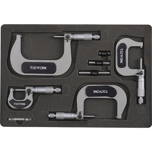 Tecwerk Bügelmessschraubensatz DIN 863/1 0-100 mm - 1 Stk.