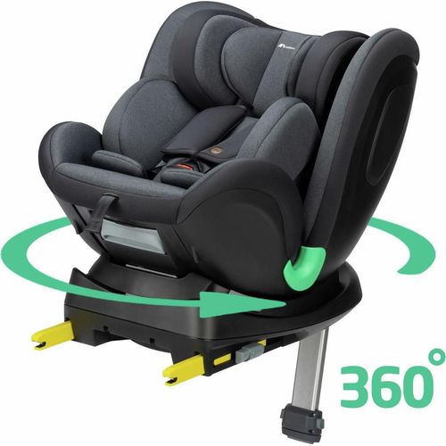 Bebeconfort EvolveFix Plus i-Size, Autositz 360 Drehbar, 0–12 Jahre, 40–150 cm, Drehbar, 10 Kopfstützenpositionen, 4 Liegepositionen, Tinted Black