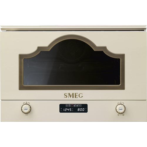 Smeg MP722PO Einbau-Mikrowelle / Mikrowelle mit Grill / 23 L / 850 W / Creme