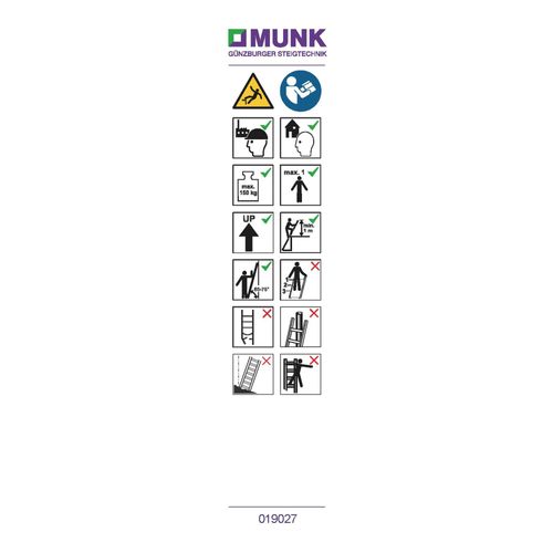 Munk Hinweis-Aufkleber für Montagetritt Aufkleber 19301 (019139)