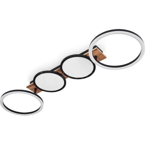 Casamassella »Casamassella« Deckenlampe, Metall/MDF/Kunststoff, Holzoptik/Schwarz