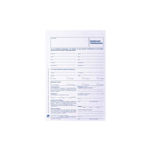 Eichner Formular Probefahrtvereinbarung (9036-00164)