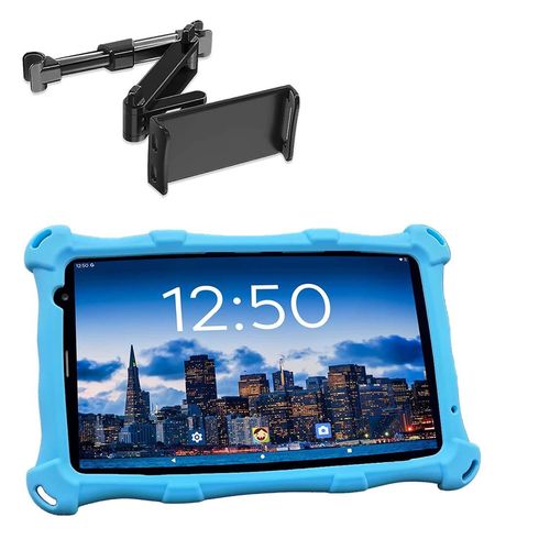 AngelTech Kindertablet PRO MAX Blau mit Tablet-Halterung