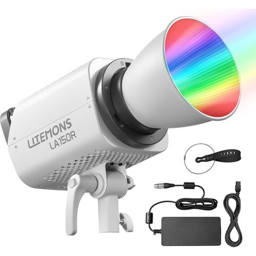 Godox Litemons LA150R Studio RGB-Videoleuchte, 165 W, LED-Fotografie-Lichtlampe, 1800 K šC 10.000 K, CRI95+, Bowens-Halterung, APP-Steuerung mit Reflektor fuer Heimstudio, Vlog, Live-Streaming, Portrait, Produkt, Hochzeitsfotografie
