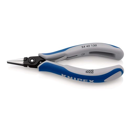 KNIPEX 34 42 130 Präzisions-Elektronik-Greifzange mit Mehrkomponenten-Hüllen brüniert 130 mm)