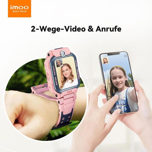 imoo Z7 Kinder-Smartwatch – HD-Videocall, GPS, Dual-Kamera, wasserdicht, Pink