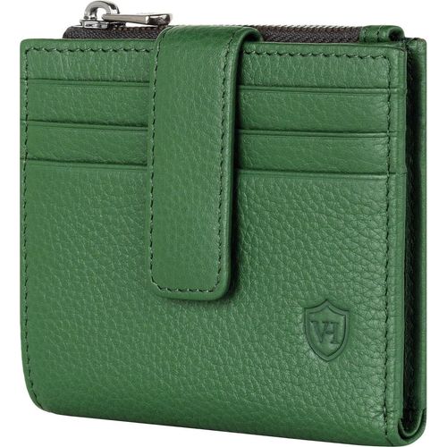 Leder Kartenetui Geldbörse Herren & Damen Kreditkartenetui (Grün)