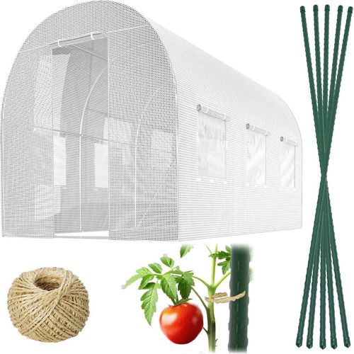 Gartentunnel 2 x 3 m (6 m2) weiß Plonos