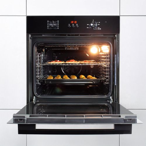 KKT KOLBE Einbaubackofen 60 cm | Full-Black-Design | autark | 70L | 3kW | Umluft | Heißluft | Automatik-Timer | Wärmeschutzverglasung | Kindersicherung | Drehwahlregler | BO8005FB