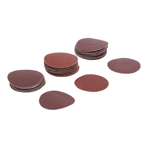 BGS technic Schleifblatt-Satz für Exzenterschleifer 50 mm K 60 - 80 - 120 30-tlg. aus Papier mit Schleifblättern für Exzenterschleifer, 70194)