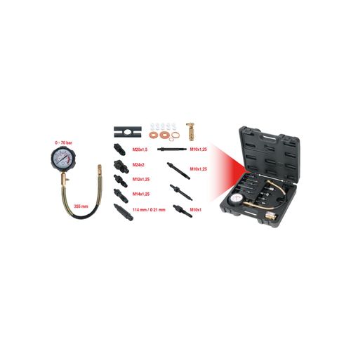 KS Tools Kompressions-Druckprüfgerät, 13-tlg., 1501680 (150.1680)