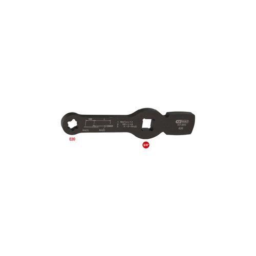 KS Tools 3/4" Schlag-TX-E-Schlüssel mit 2 Schlagflächen, E20 (517.0910)