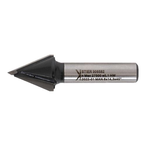 STIER Gipskartonfräser D14,3 mm 45 Grad S8 mm HW (906582)
