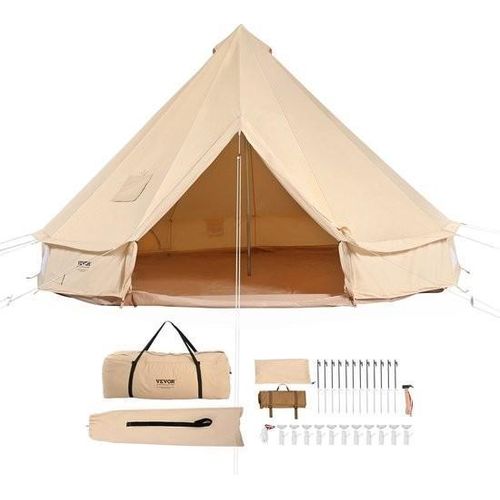 Zelt - Camping - Canvas - Jurte - 4-6 Personen - Rundzelt - Wasserdicht - Camping - 4 x 4 m