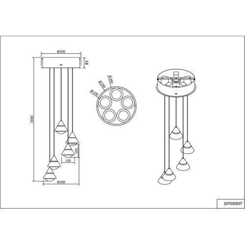 LED Pendelleuchte, Nickel matt, Farbwechsel, H 200 cm
