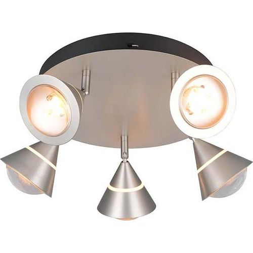 LED Deckenleuchte, nickel-matt, schwenkbar, H 16,5 cm