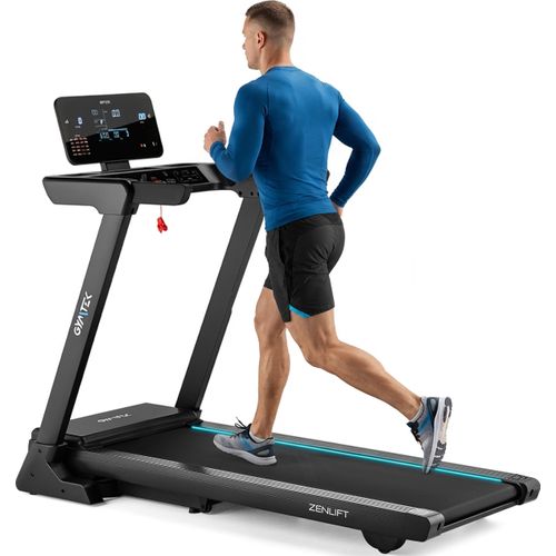 Gymtek® Laufband für Zuhause, Walking Pad, Treadmill - bis 140kg, 18 km/h - 15 Trainingsprogramme, LCD-Display - Fitness, Home Gym