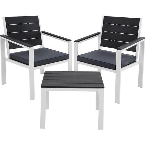 Gartenmöbel rauchgrau-weiß