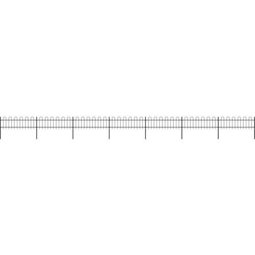 Cloris Designermöbel Gartenzaun mit Bügel-Design Stahl 11,9 x 0,6 m Schwarz 2024 Neu
