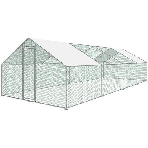 Geflügelstall Strend Pro, für Geflügel, Voliere, Käfig, mit Dach, 3x8x2 m