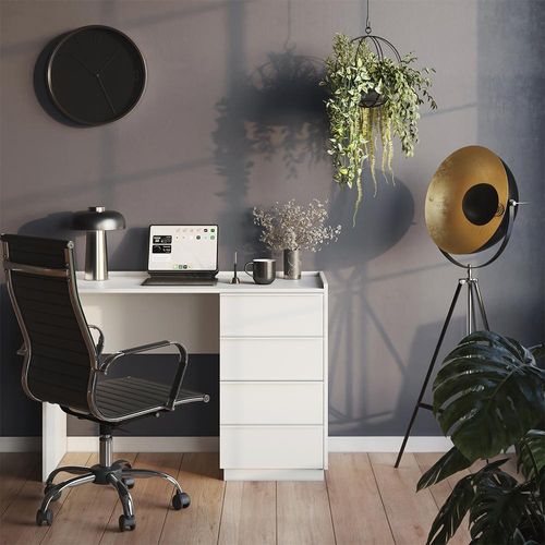 Vicco Schreibtisch Viktoria, 110 x 45 cm mit 4 Schubladen, Weiß