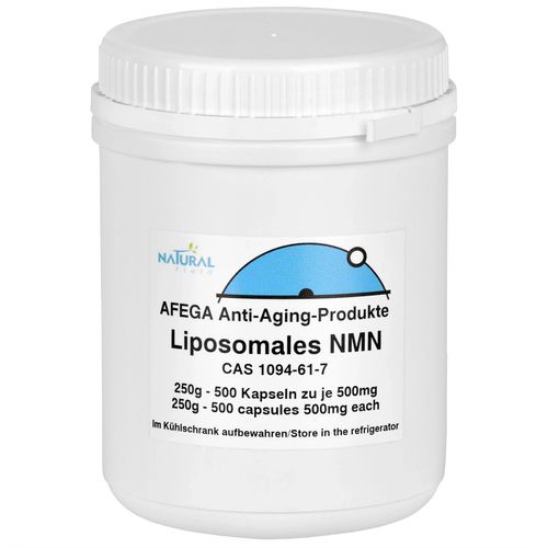 AFEGA® Liposomales NMN – NAD-Booster in seiner bioverfügbarsten Form - 250 g liposomales NMN-(Nicotinamid Mononukleotid) - 500 Kapseln zu je 500mg