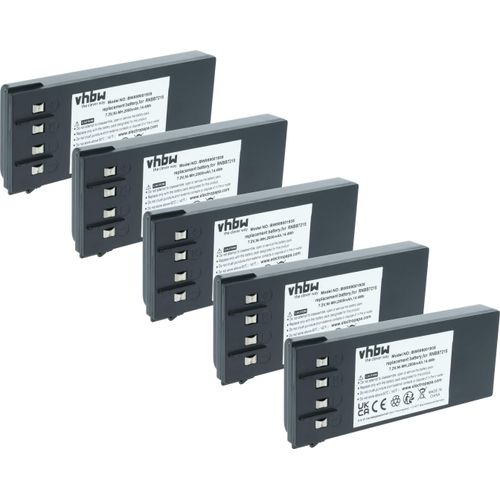 vhbw 5x Akku kompatibel mit NBB PLANAR-NL Industrie-Funkfernsteuerung Fernbedienung (2000 mAh, 7,2 V, NiMH)