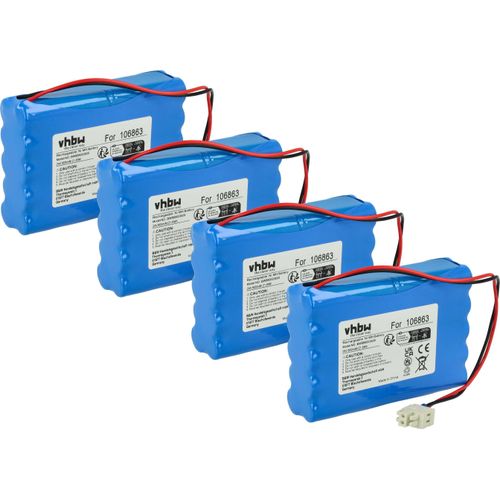 vhbw 4x Akku kompatibel mit Geze DCU 1, EC Drive, Ecdrive u. Powerdrive Sliding, DCU2M, Door Operators elektrische Schiebetür (0,9 Ah, 24 V, NiMH)